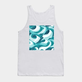 Ephemeral Crests: Hokusai Waves Reimagined Tank Top